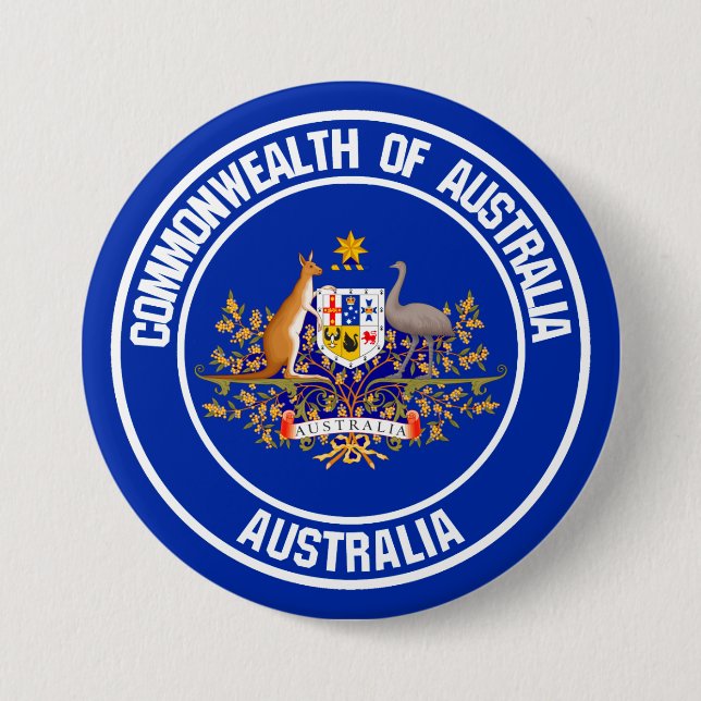 Australien Round Emblem Knapp (Framsida)