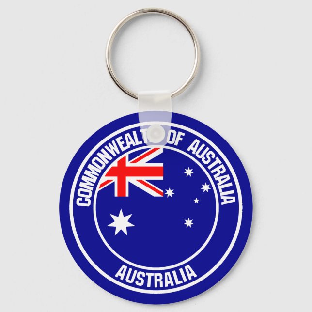 Australien Round Emblem Nyckelring (Framsida)
