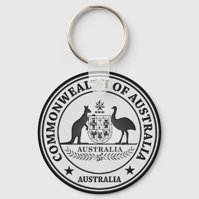 Australien Round Emblem Nyckelring (Framsida)