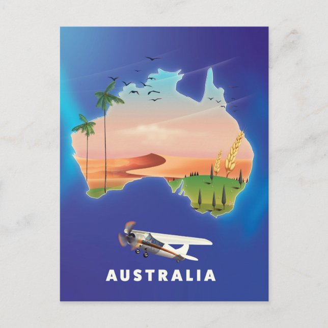 Australien Semester reseraffisch Vykort (Framsida)