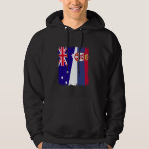 Australien Serbien Halva Flagga Srbija Australian Hoodie
