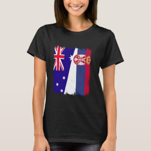 Australien Serbien Halva Flagga Srbija Australian T Shirt