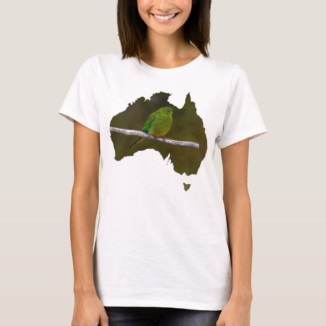 Australien Shape Sällsynt Orange Belllied Parrot T Shirt (Framsida)