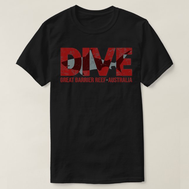 Australien Shark Dive Underbar Barrier Reef Diving T Shirt (Design framsida)