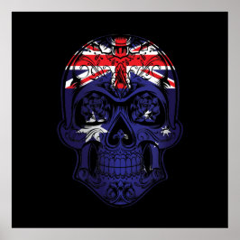 Australien Skull och Ro Flagga Poster