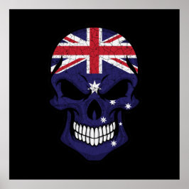 Australien Smiling Skull Flagga Poster