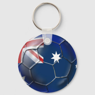 Australien Socceroos fläkt Oz flagga Boll Nyckelring