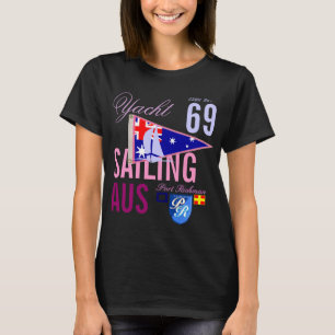 Australien som seglar den flickaktigt nautiska tee shirt