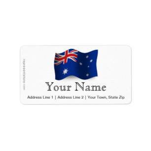 Australien som vinkar flagga adressetikett