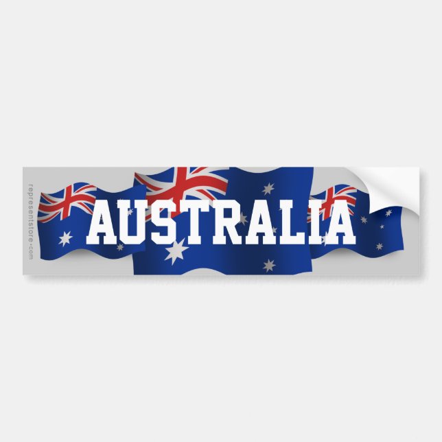 Australien som vinkar flagga bildekal (Framsidan)