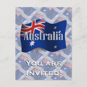 Australien som vinkar flagga inbjudningar