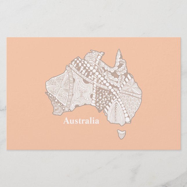 Australien Souvenir Karta Art Brevpapper (Framsida)
