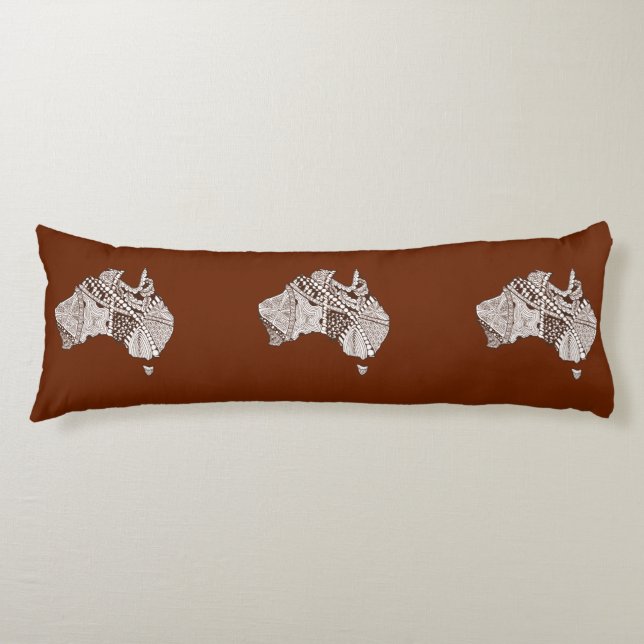 Australien Souvenir Karta Art Kroppskudde (Framsidan)