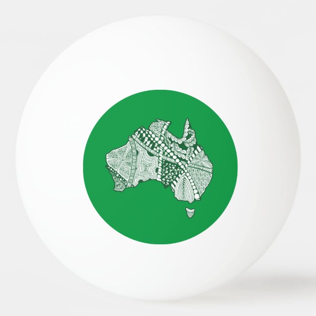 Australien Souvenir Karta Art Pingisboll (Baksidan)