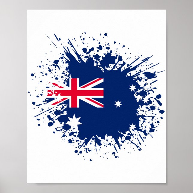 Australien Souvenir Landmark, Australiens Flagga T Poster (Framsidan)