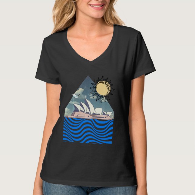 Australien Souvenir-Sydney Opera House - Aussie Ou T Shirt (Framsida)