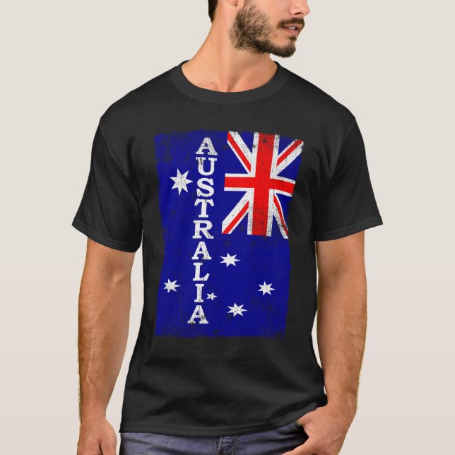 Australien Souvenirs Gift - Vintage Australia Flag T Shirt (Framsida)