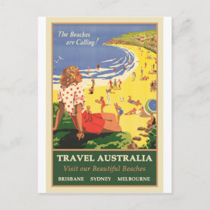 Australien, stränderna ropar vykort