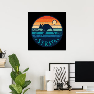 Australien Straya Retro Vintage Kangaroo Aussie Poster