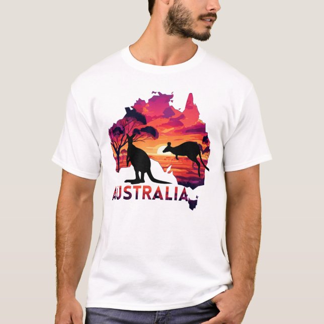 Australien Sunset Äventyr T Shirt (Framsida)