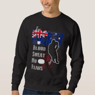 Australien Supporter Blood Sweat No Fears Ice Hock Lång Ärmad Tröja