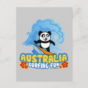 Australien Surfing Panda Vykort