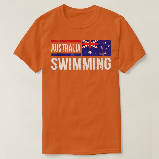 Australien Swimming Team Competitive Aussie Flagga T Shirt (Design framsida)