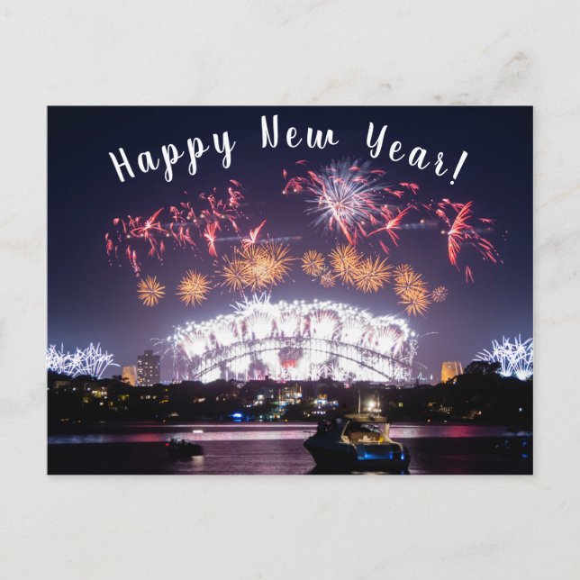 Australien Sydney Harbour Bridge Eldshow NYE Vykort (Framsida)