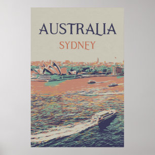 Australien, Sydney, husets utseende Poster