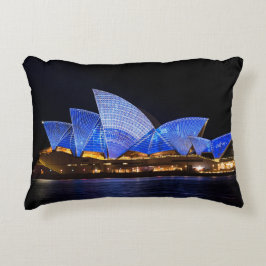 Australien Sydney Opera House på natten Prydnadskudde