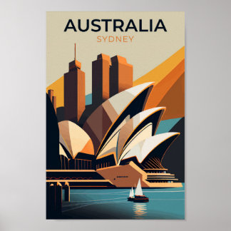 Australien Sydney Opera Vintage resor Poster