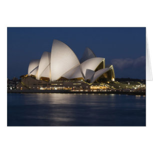 Australien, Sydney. Operahuset på natten på Hälsningskort