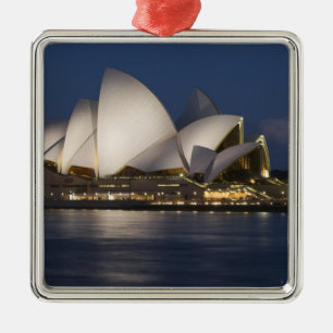 Australien, Sydney. Operahuset på natten på Julgransprydnad Metall