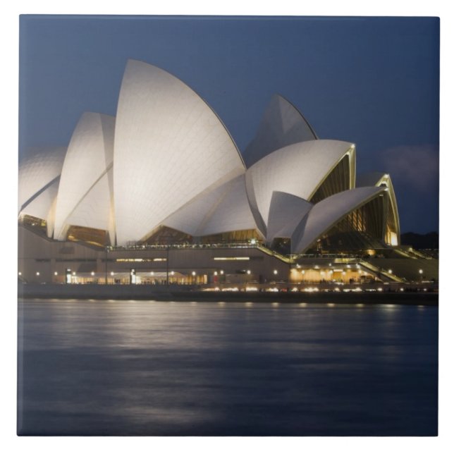 Australien, Sydney. Operahuset på natten på Kakelplatta (Framsidan)