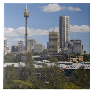 Australien, Sydney, Potts Point. Sydneys stadssilu Kakelplatta