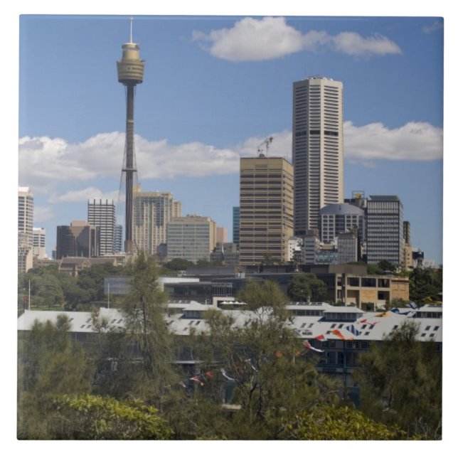 Australien, Sydney, Potts Point. Sydneys stadssilu Kakelplatta (Framsidan)