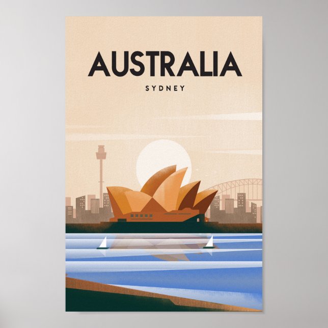 Australien Sydney-reseaffisch Poster (Framsidan)