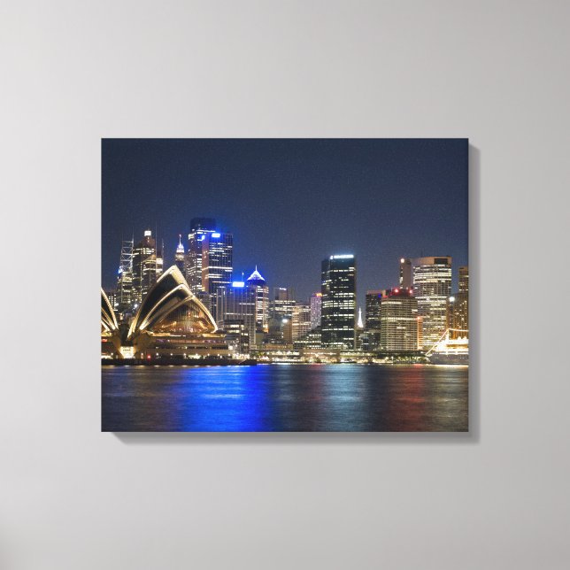 Australien, Sydney. Siluett med operahuset sett Canvastryck (Framsida)
