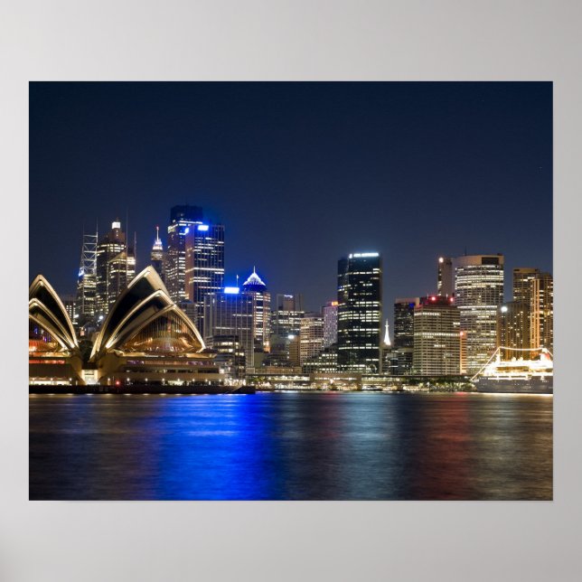 Australien, Sydney. Siluett med operahuset sett Poster (Framsidan)