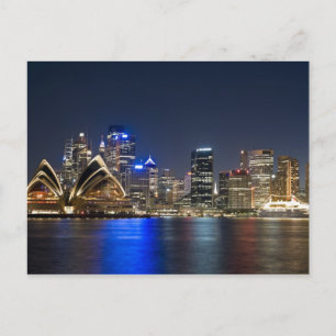 Australien, Sydney. Siluett med operahuset sett Vykort