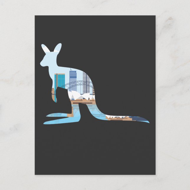 Australien Sydney Skyline Äventyr kangaroo Travel Vykort (Framsida)