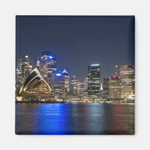Australien, Sydney. Stadssiluett med Operahuset Magnet