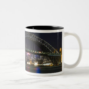 Australien, Sydney. Sydney hamn på natten. Två-Tonad Mugg
