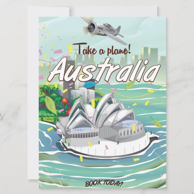 Australien Sydney vintage resemapp reseaffisch (Framsida)