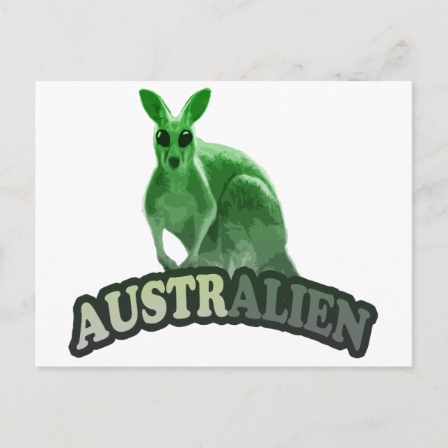 AustrAlien t-shirt Vykort (Framsida)