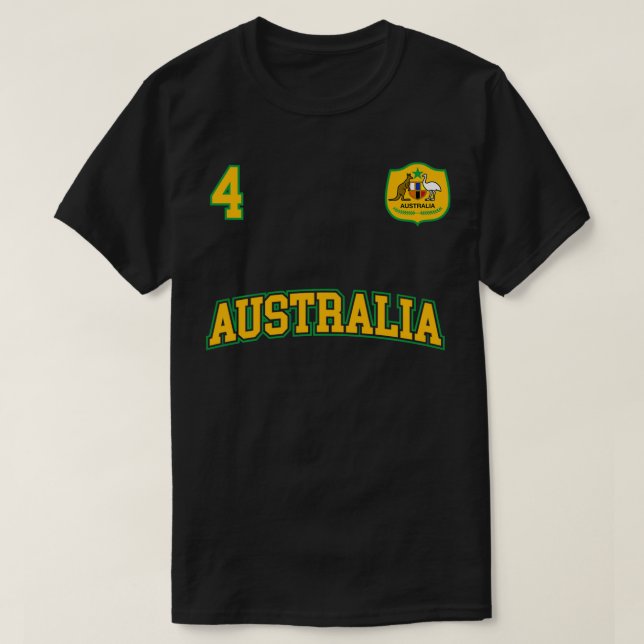 Australien Team Sports Number 4 Ocer Australian F T Shirt (Design framsida)