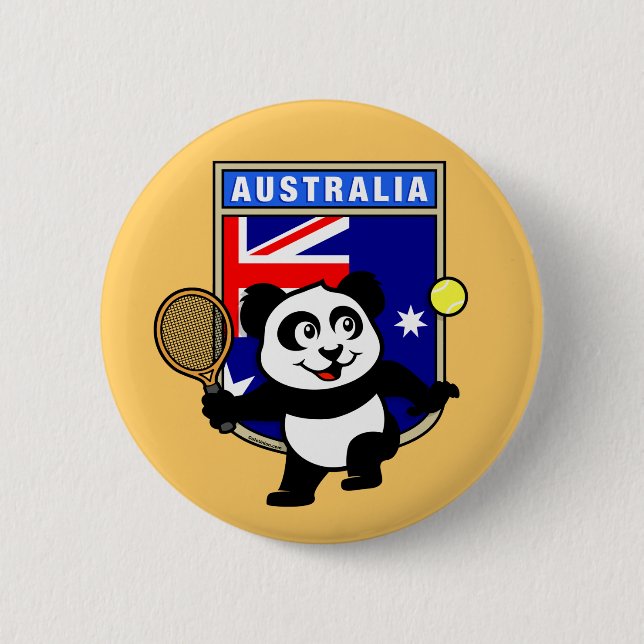 Australien Tennis Panda Knapp (Framsida)