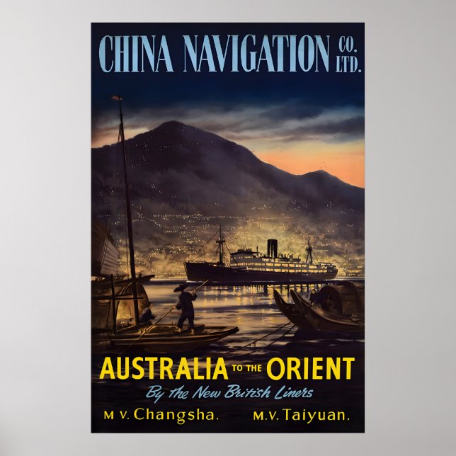 Australien till Orient Steam Ship Lines Affisch (Framsidan)
