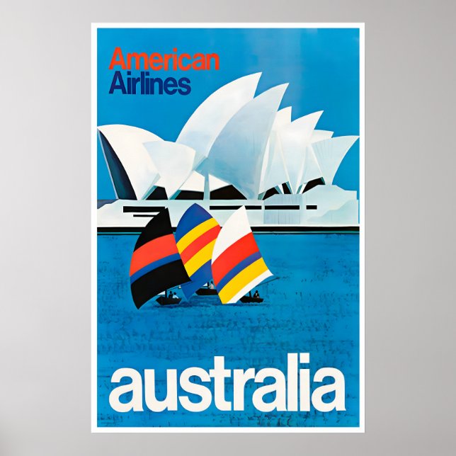 Australien Tryck Sydney Resa Poster Konst (Framsidan)