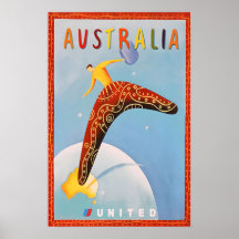 Australien Tryckt Resa Affisch Australisk Konst